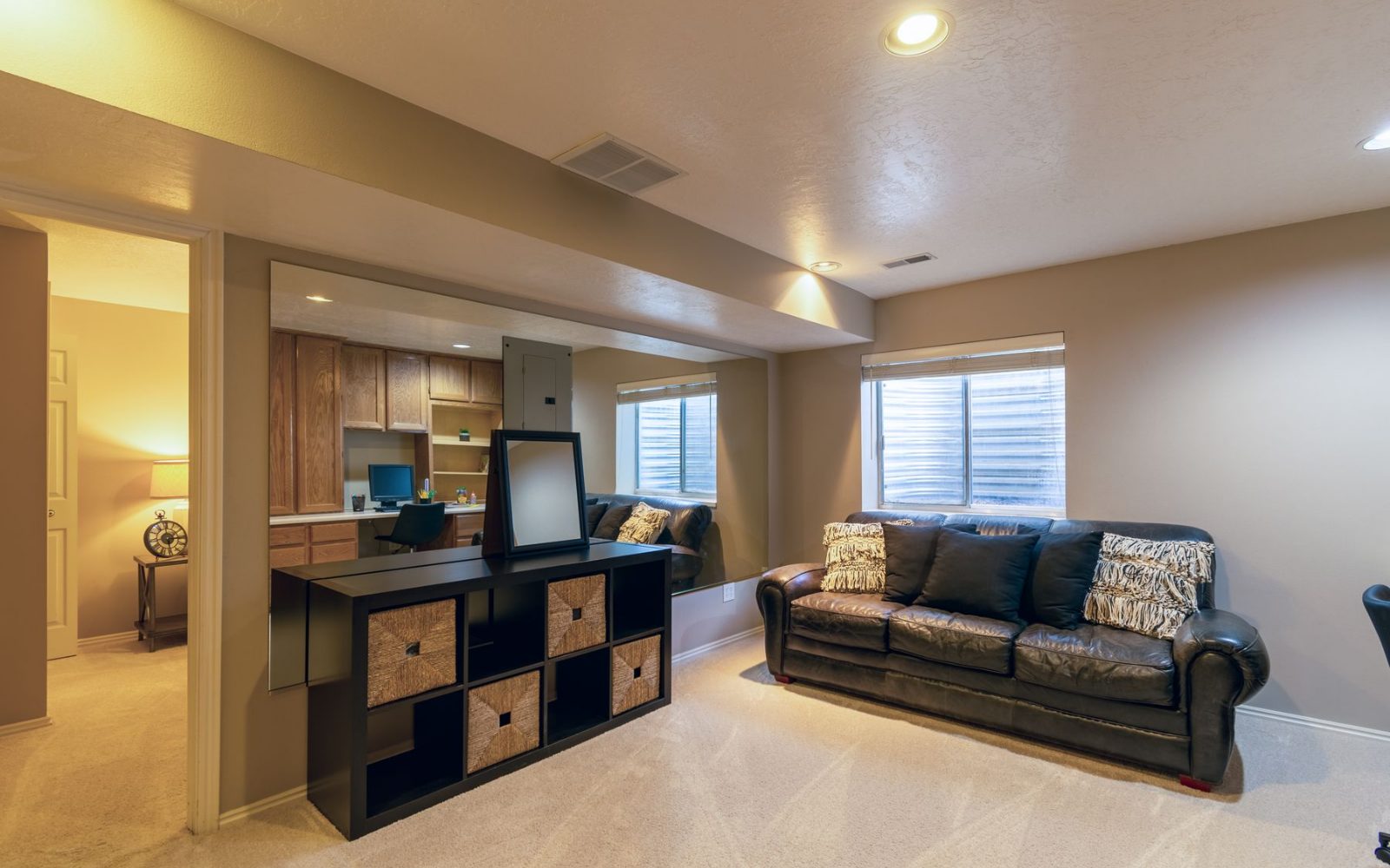 Finished basement living area